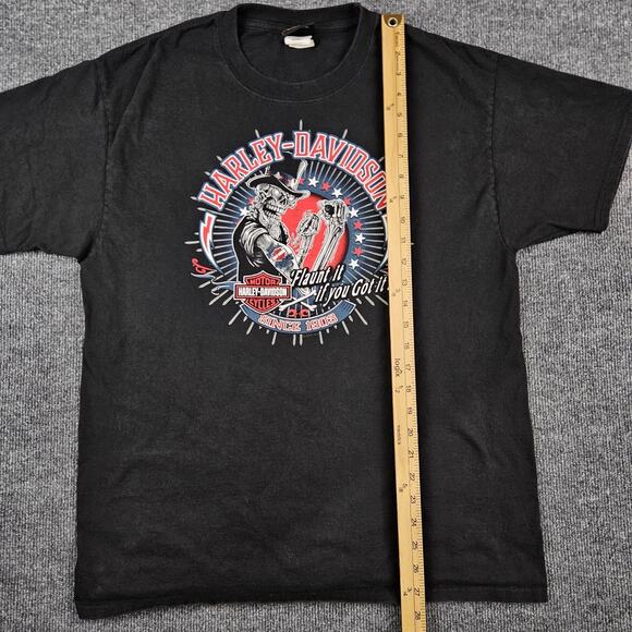 Harley-Davidson T-Shirt Men's L USA Motorcycle Uncle Sam Dalton GA Skull America - Picture 6 of 7